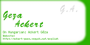 geza ackert business card